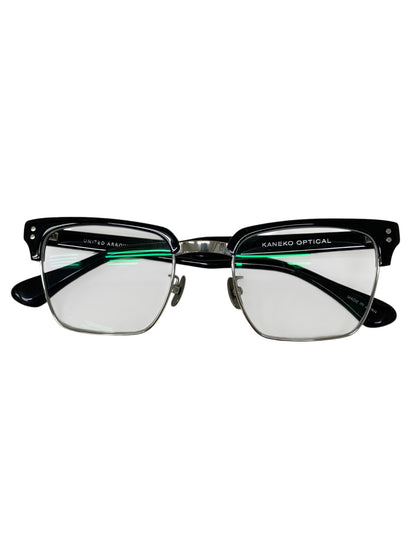 ユナイテッドアローズ 【別注】 KANEKO OPTICAL（金子眼鏡） Mont メガネ シルバー/ブラック コンビ フルリム サーモントブロー ITSEJJUPFWHE