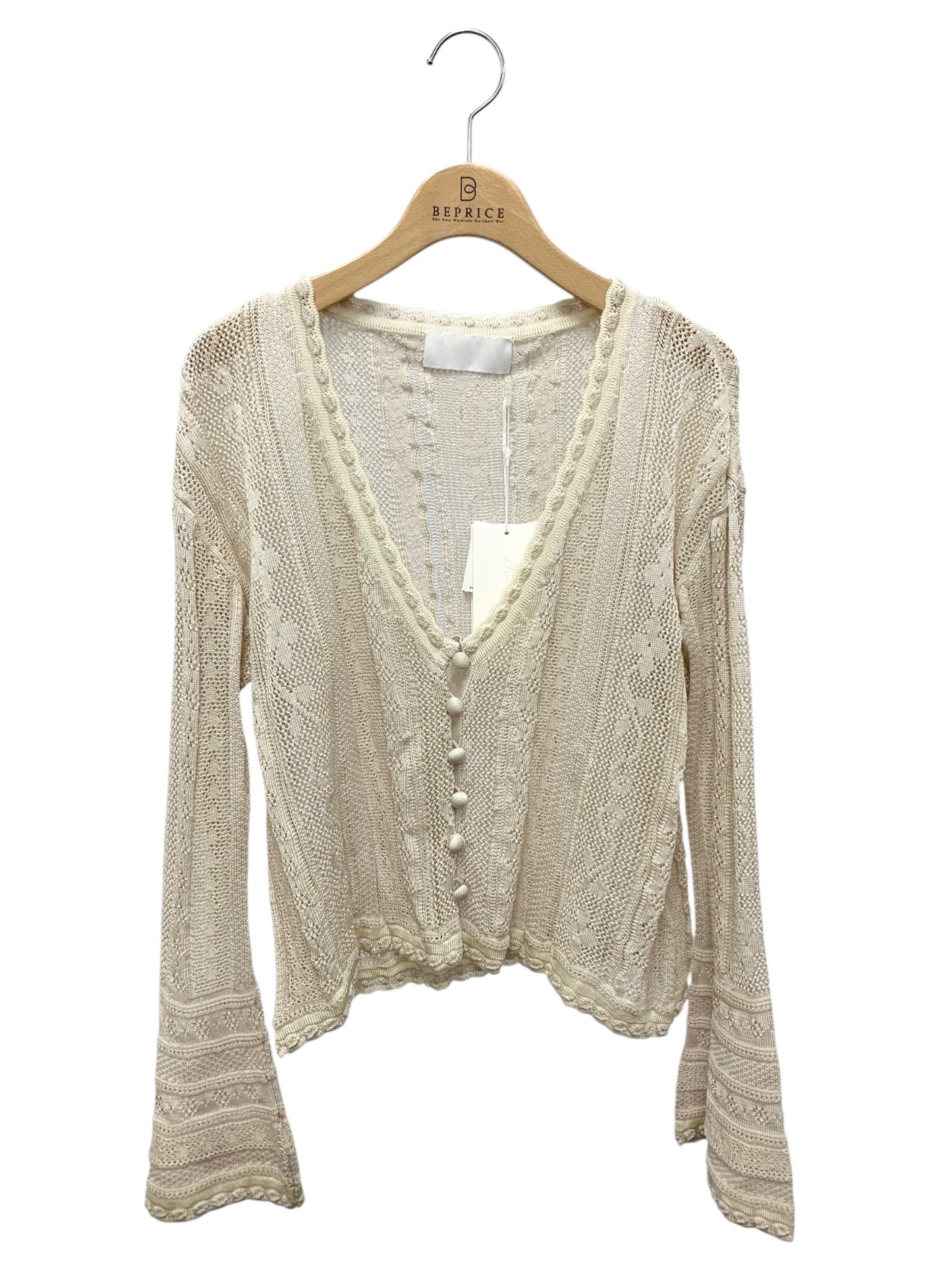 マメクロゴウチ Traditional Curtain Lace Knitted Cardigan MM21SS-KN030 カーディガン 2 ベージュ 21SS ITSY1551HA1I 【SALE】