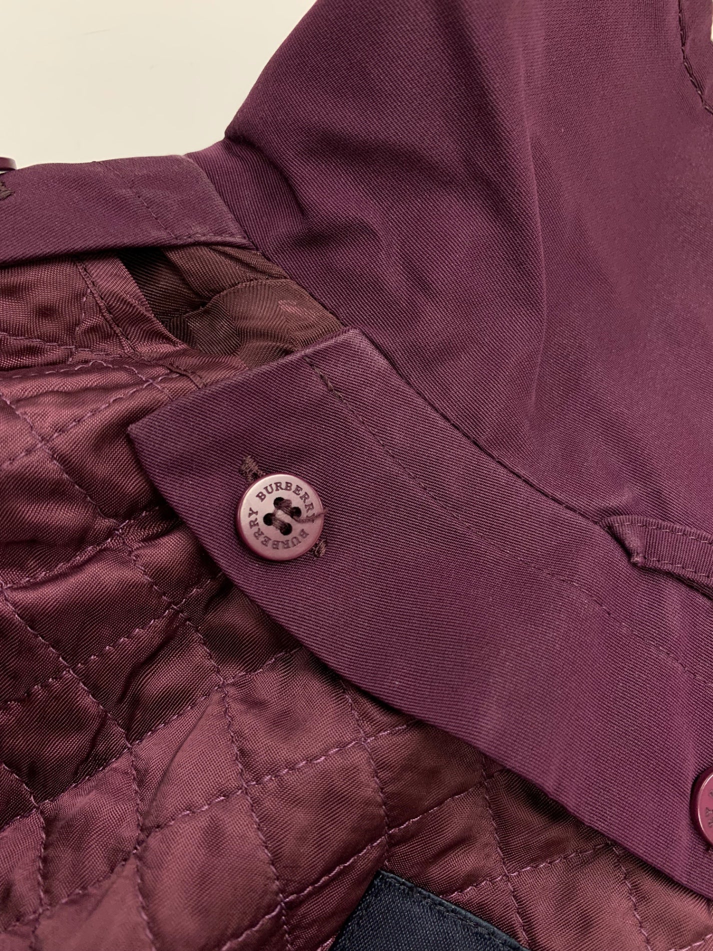 バーバリーロンドン FR368-785-36 ライナー付スタンドカラーコート 38 パープル ITUZHWFN6VKK