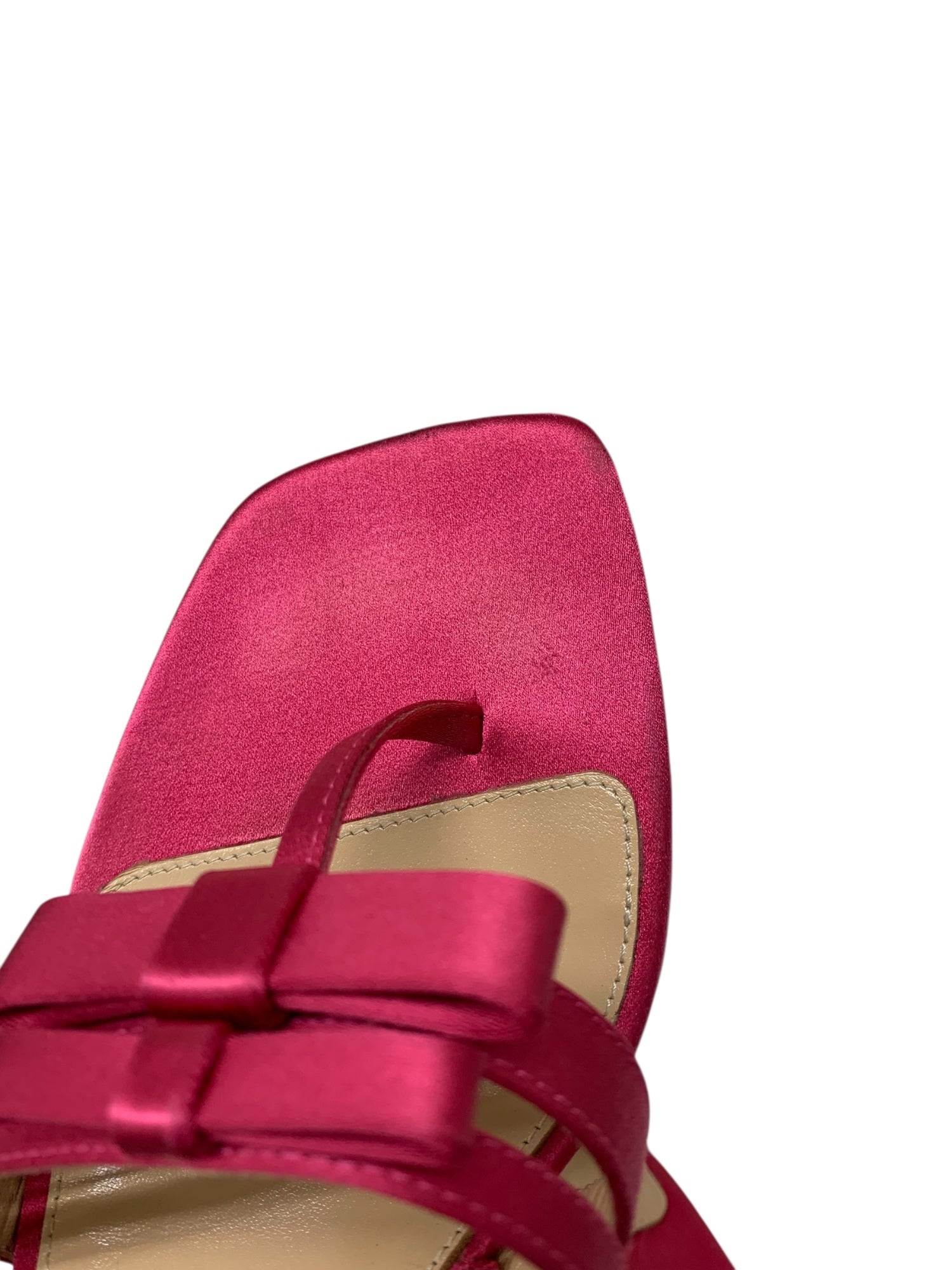 セルジオロッシ 1060 ミュール 38 ピンク サンダル リボン サテン地