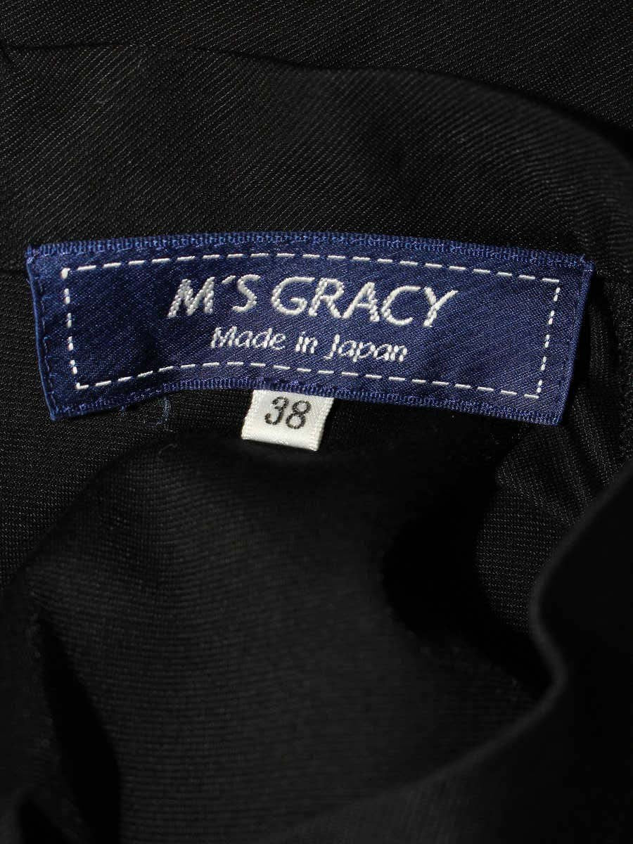 エムズグレイシー Spangle Cut sew 915102 Tシャツ カットソー 38 ブラック スパンコール リボン ロゴ 刺繍 IT3RHG2J1NL8