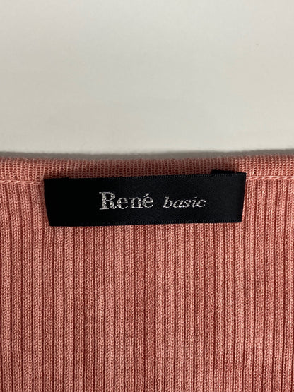 ルネ basic 5822060 ニット 38 ピンク Vネック ITESOXJLDLPE 【SALE】