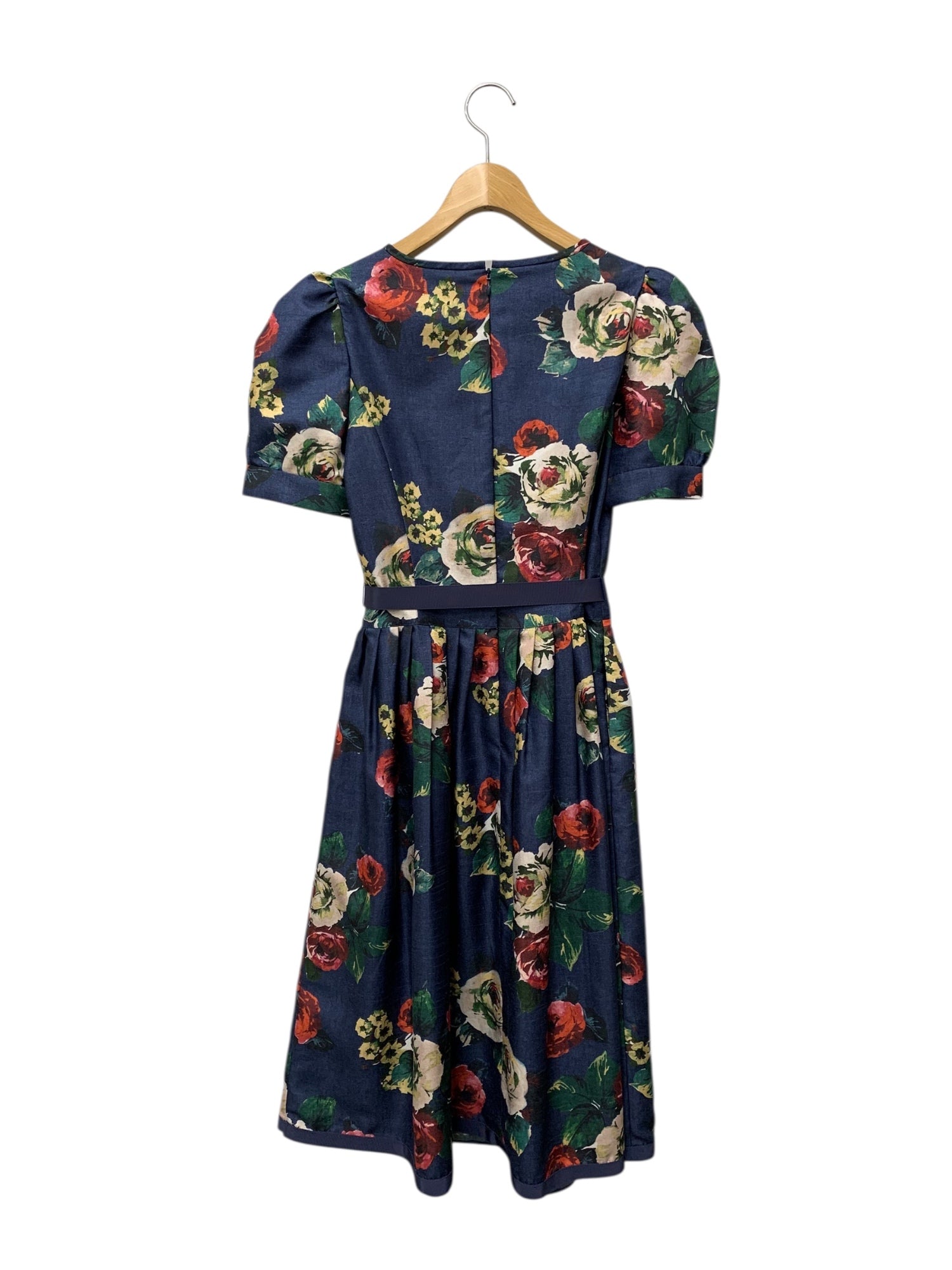 エムズグレイシー 多色フラワードレス 311513 ワンピース 38 ネイビー