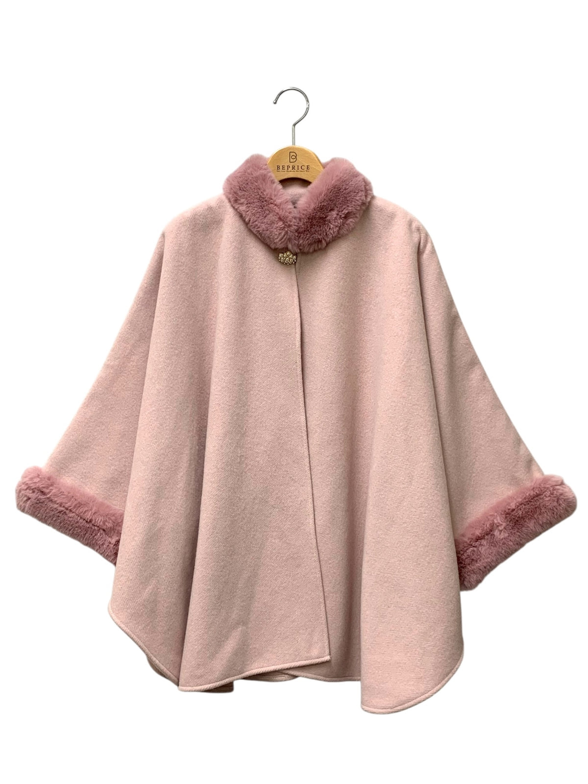 エムズグレイシー フェイクファー付きポンチョ 296502 F ピンク ITT7D75MRX4U