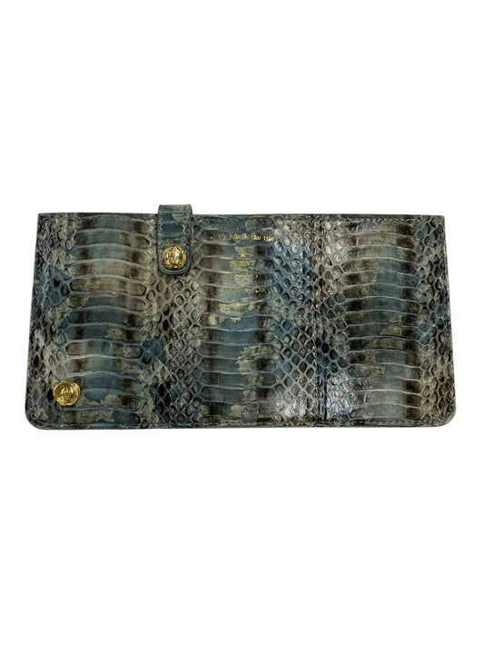 エーディーエムジェイ 長財布 ネイビー パイソン型押し IT64UCWU78VG 【SALE】