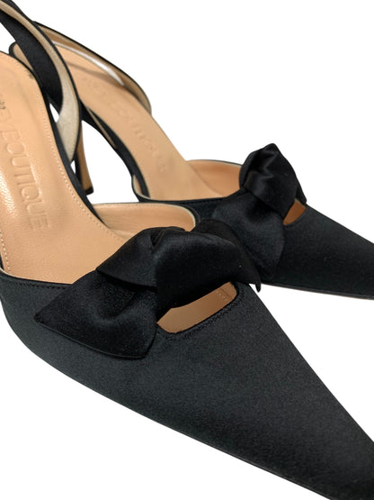 フォクシーブティック 20717 パンプス 35.5 ブラック サテン リボン ITIE5IKTNWXP 【SALE】