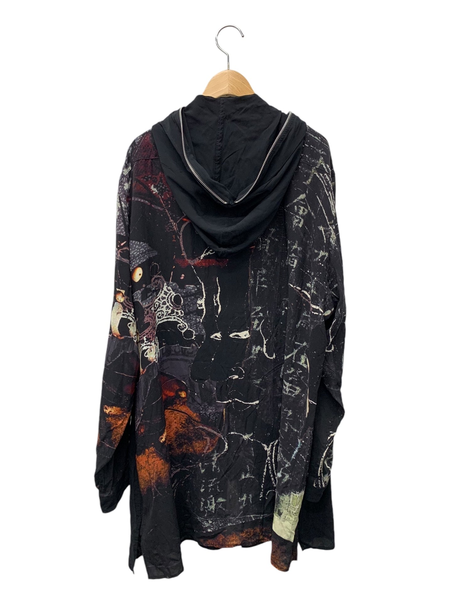 ブラックスキャンダル ヨウジヤマモト ORIGIAL PRINT HOODED BLOUSE HR-B87-882 カーディガンジャケット 3 ブラック IT1JDFCGPTCG