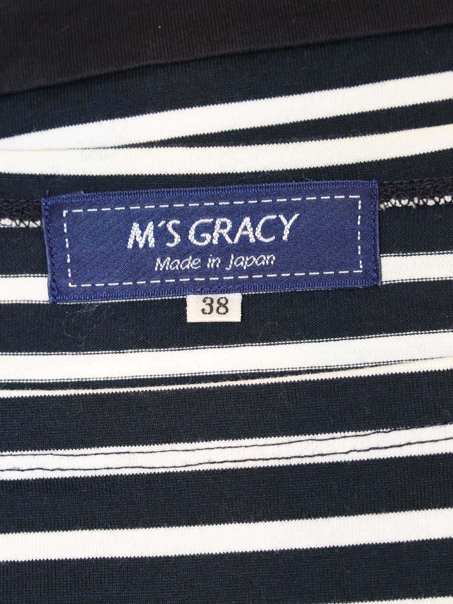 エムズグレイシー 815336 Tシャツ カットソー 38 ネイビー フラワーモチーフ レース ITA0H9L74Y7X