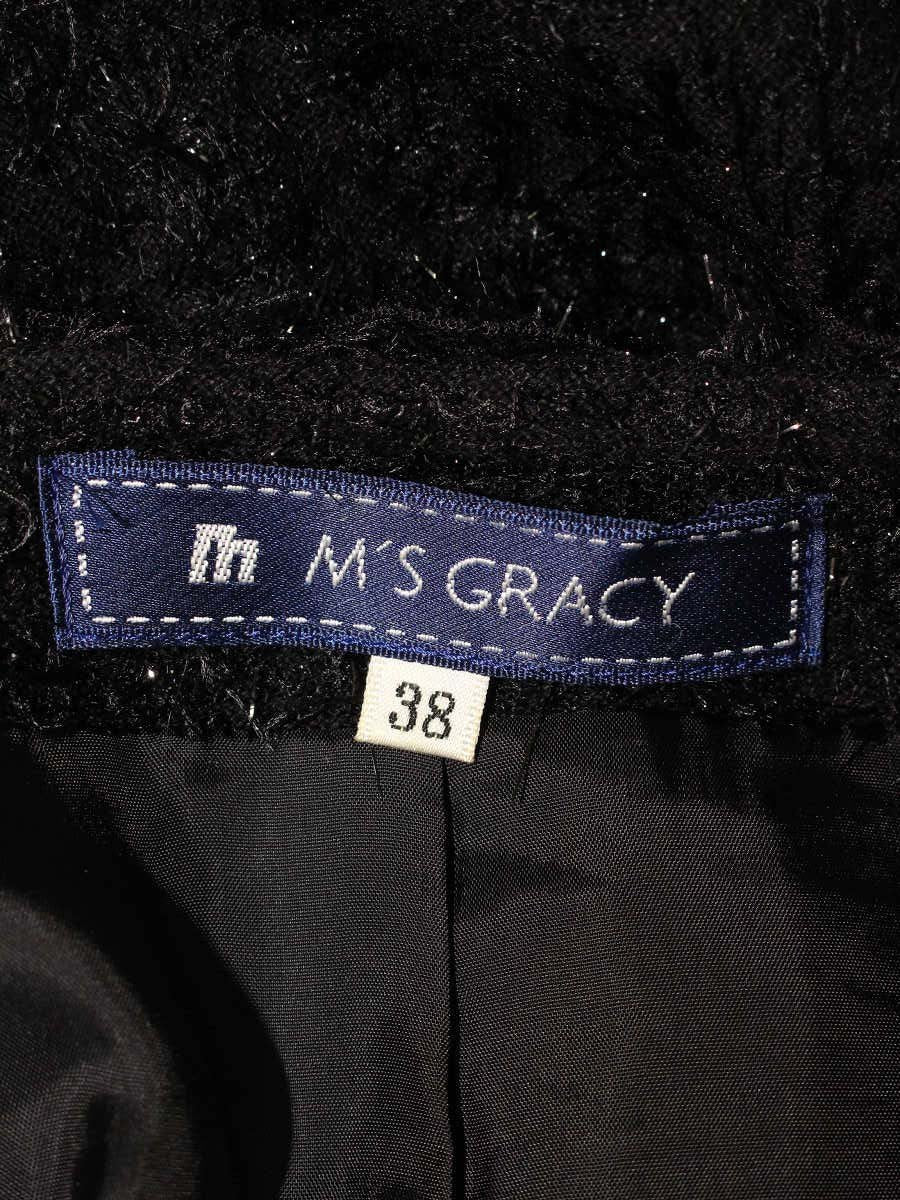 エムズグレイシー 124709 ジャケット 38 ブラック ラメ ツイード ジャケット IT8859QD8Z02