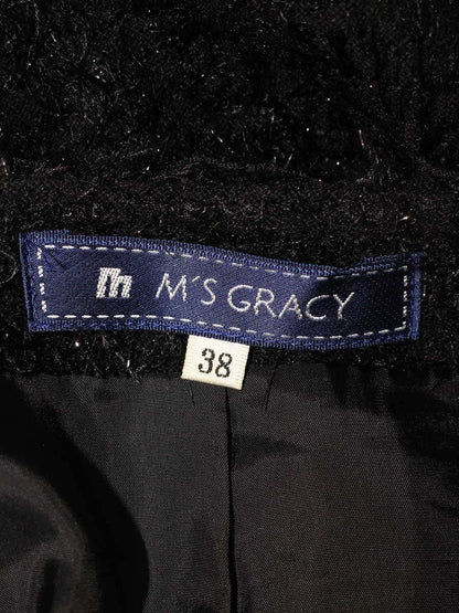 エムズグレイシー 124709 ジャケット 38 ブラック ラメ ツイード ジャケット IT8859QD8Z02