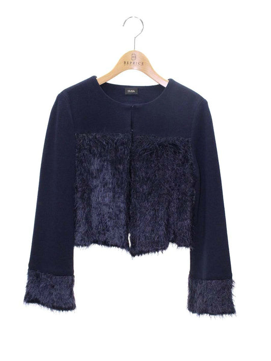 エリザ 27521061 カーディガン 2 ネイビー ファー ITWESJFZ78UG