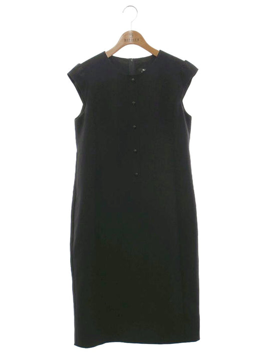 ルネ ベーシック 5916250 ワンピース 38 ブラック バラボタン バックジップ クルーネック IT5M3HDQHI0W