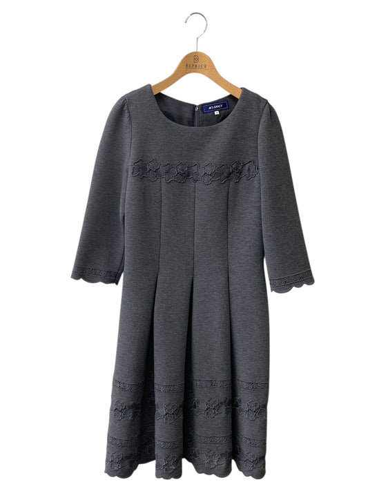エムズグレイシー 011510 ワンピース 40 グレー ボンディングレース カットワーク ITWDGVNCM0H4