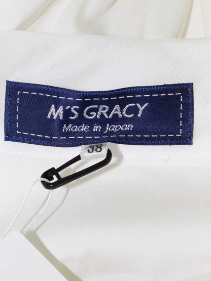 エムズグレイシー 720513 シャツ ブラウス 38 ホワイト フリルブラウス ITIB970TN558