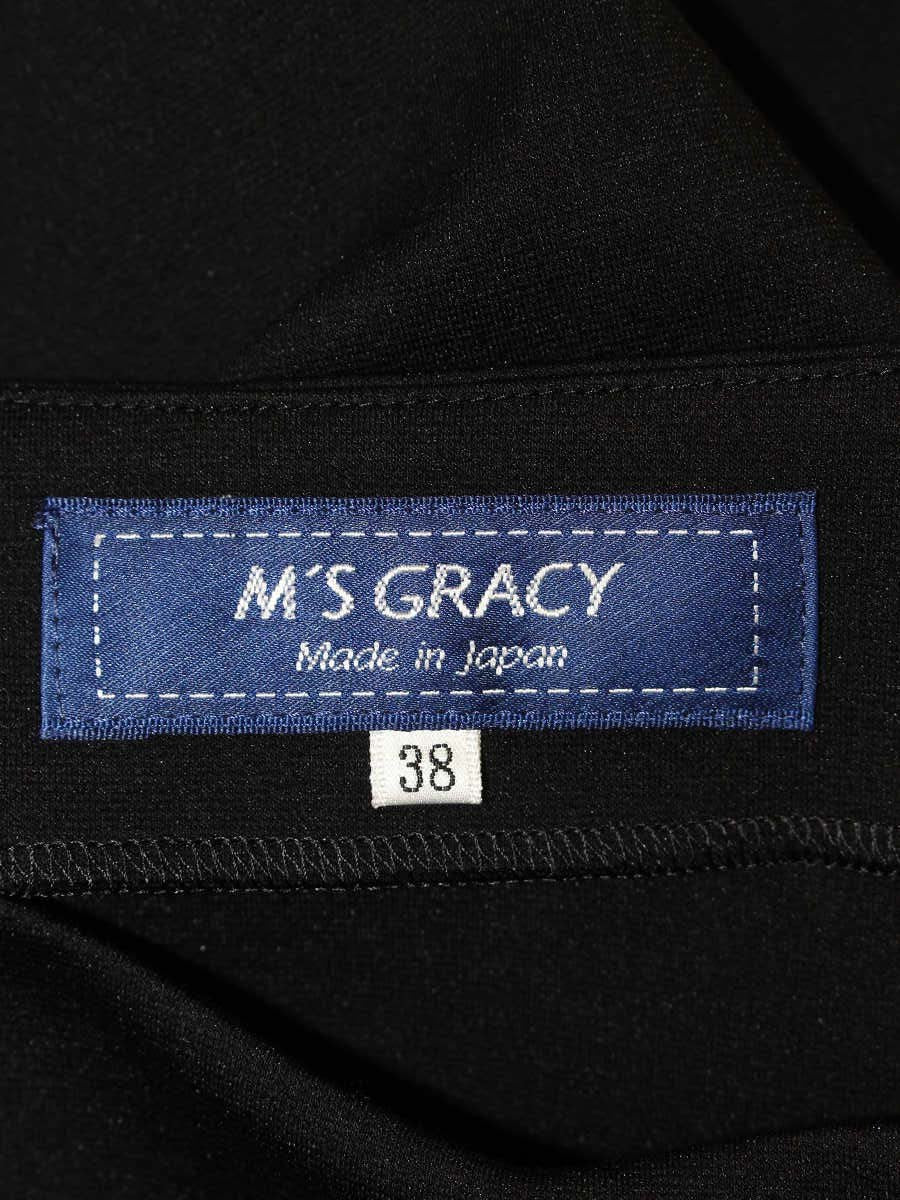 エムズグレイシー 015111 Tシャツ カットソー 38 ブラック オーガンジー ITG55Y7NV6SN