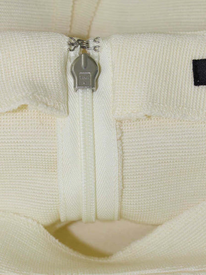 トゥービーシック W7P14-693-02 ニットチュニック 46 アイボリー 素材切替 フラワー刺繍 ITNN2OGKRSZA