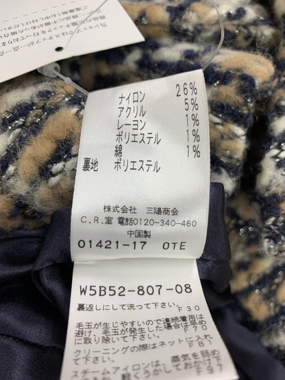トゥービーシック W5B52-807-08 コート 40 グレー ツイード ハイネック 切替デザイン IT4IZAQ7P2L4 【SALE】