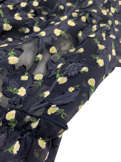 エムズグレイシー 410320 トップス 38 ネイビー 花 白襟 IT8CX775U0GX