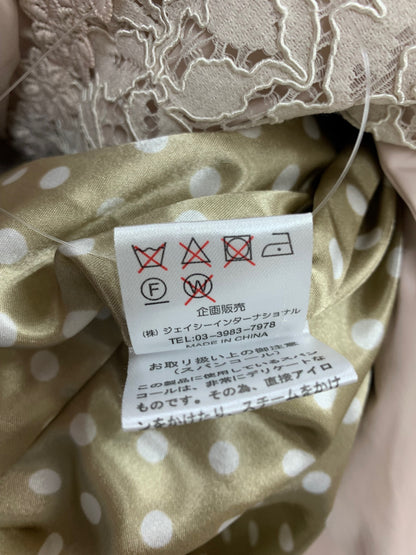 スーパービューティー ダウンコート 42 ピンク レース フラワーモチーフ 刺繍 ジップアップ ITKUO9GDLPI6