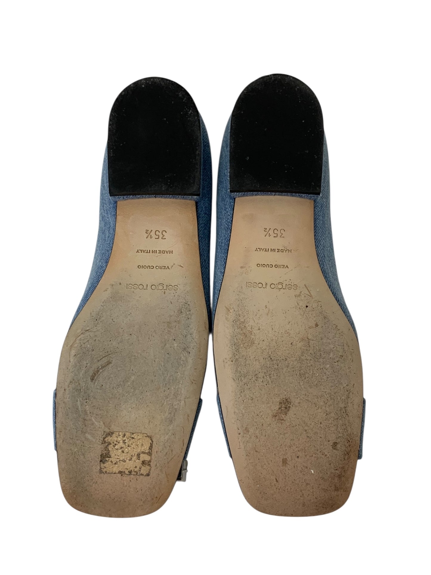 セルジオロッシ SR PRINCE A92270 パンプス 35.5 ブルー デニム地 ビジュー スクエアートゥ ITJ4ZZFRM7S0