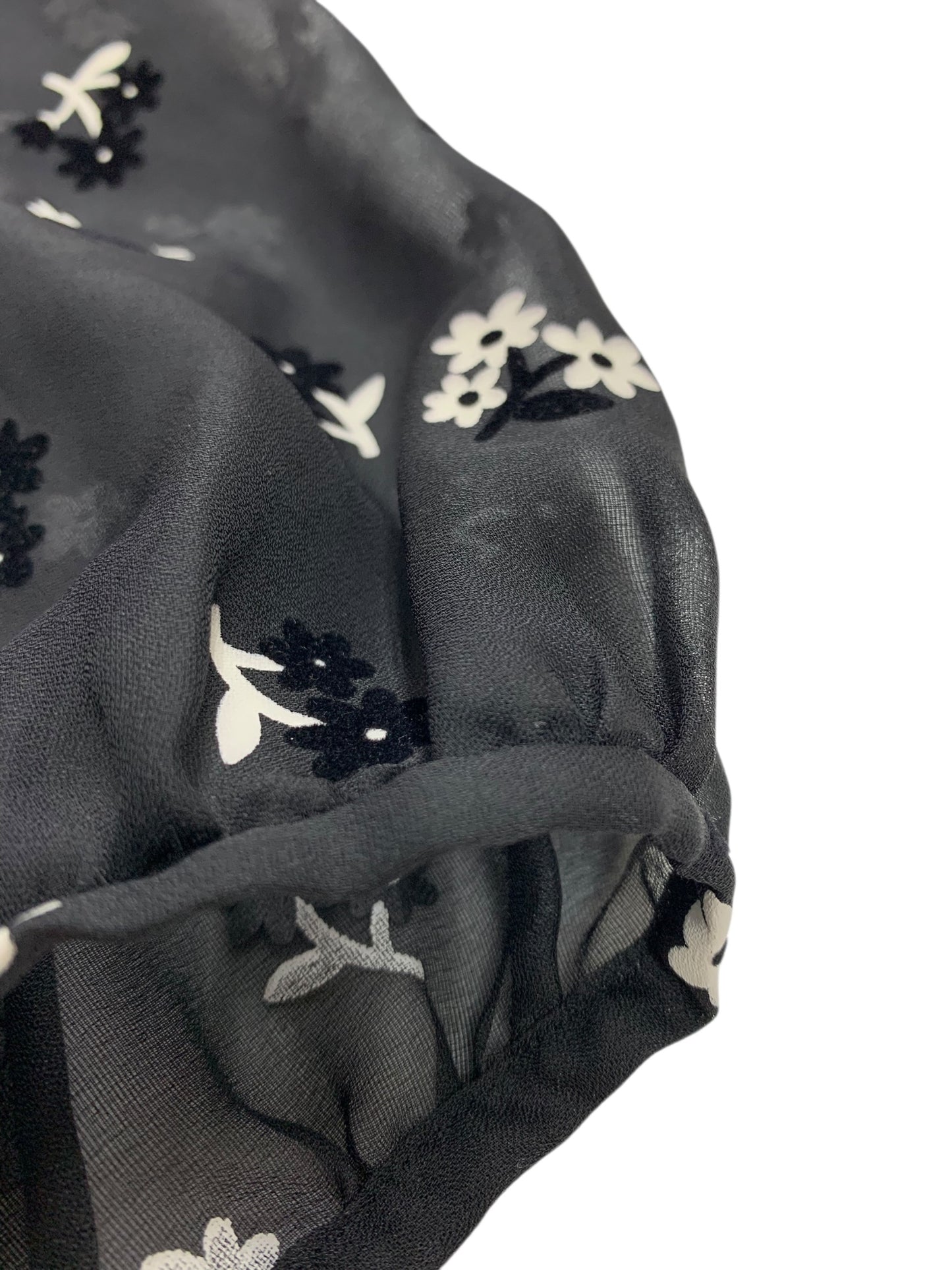 エムズグレイシー 515301 カットソー 40 ブラック フラワーモチーフ パフスリーブ ITM8PL15VTJQ