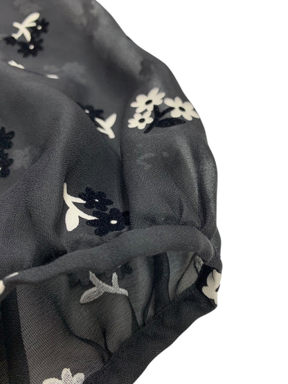 エムズグレイシー 515301 カットソー 40 ブラック フラワーモチーフ パフスリーブ ITM8PL15VTJQ