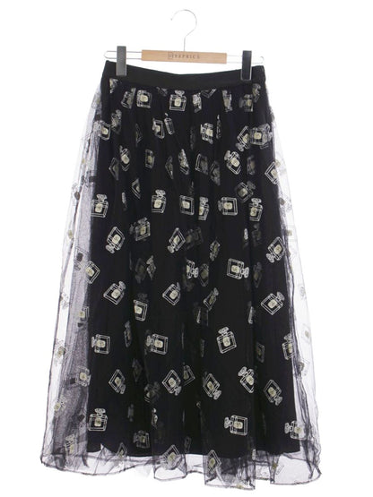 グレースクラス パフュームプリントチュールスカート 02222 21110-00 36 ブラック ITAEUPEP2W9C 【SALE】