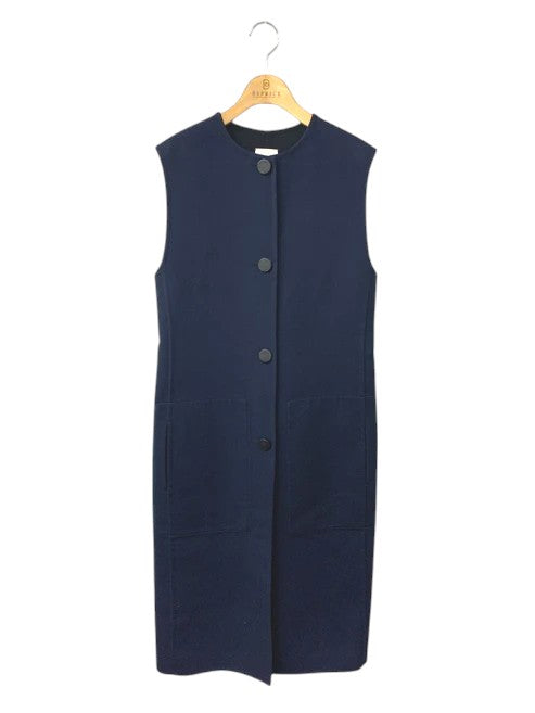 エルメス カシミヤダブルフェイス 3H0198DB ロングジレ ベスト 34 ネイビー 【SALE】