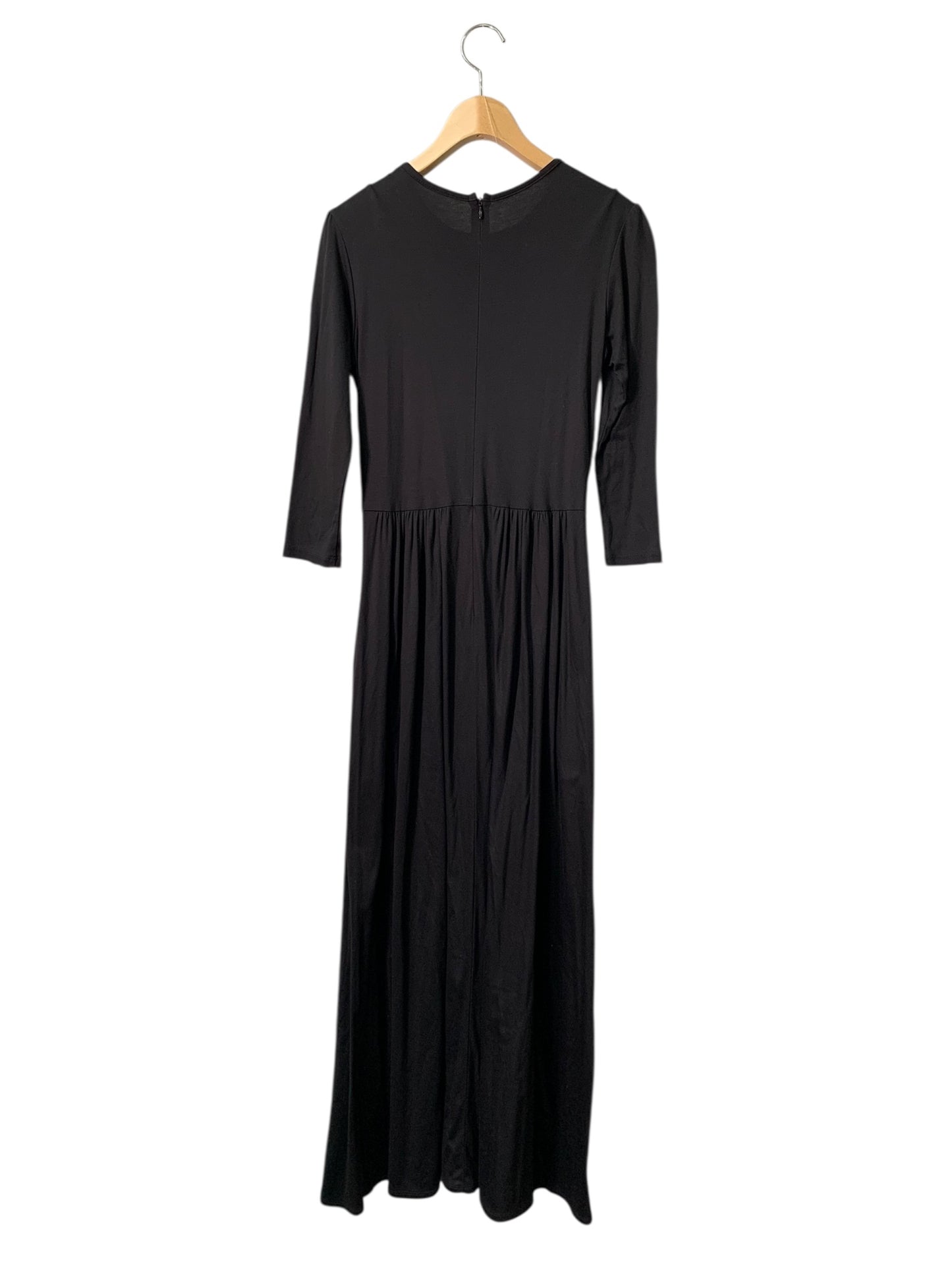 ボーダーズアットバルコニー BD2111T-2K-04 ワンピース 38 ブラック フロントボタン ドレープ ITQ61U58IINW