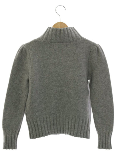 エムズグレイシー 918573 ニット 40 グレー フラワーモチーフ リボン ITKFDAKEA1AO