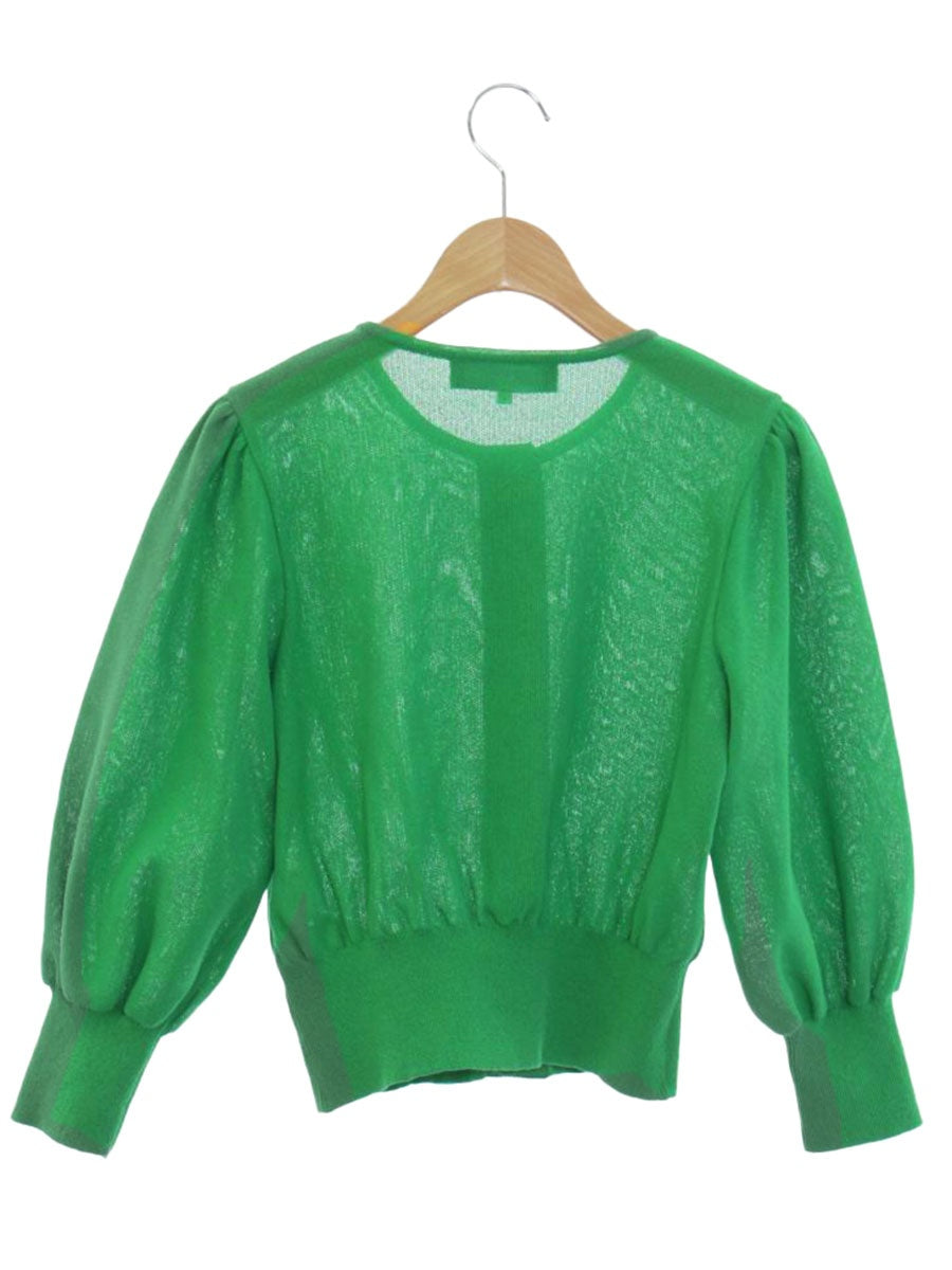 エムズグレイシー 和紙クロス 418303 カーディガン 38 グリーン パフスリーブ ITX3IXYE2CGA