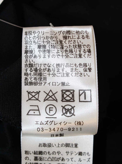 エムズグレイシー 725105 Tシャツ 40 ブラック カメリア スパンコール ITBPP0XQKS5W
