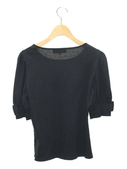 エムズグレイシー 315325 トップス 40 ブラック リボン 綿100％ ITHE0E9ZNLMG