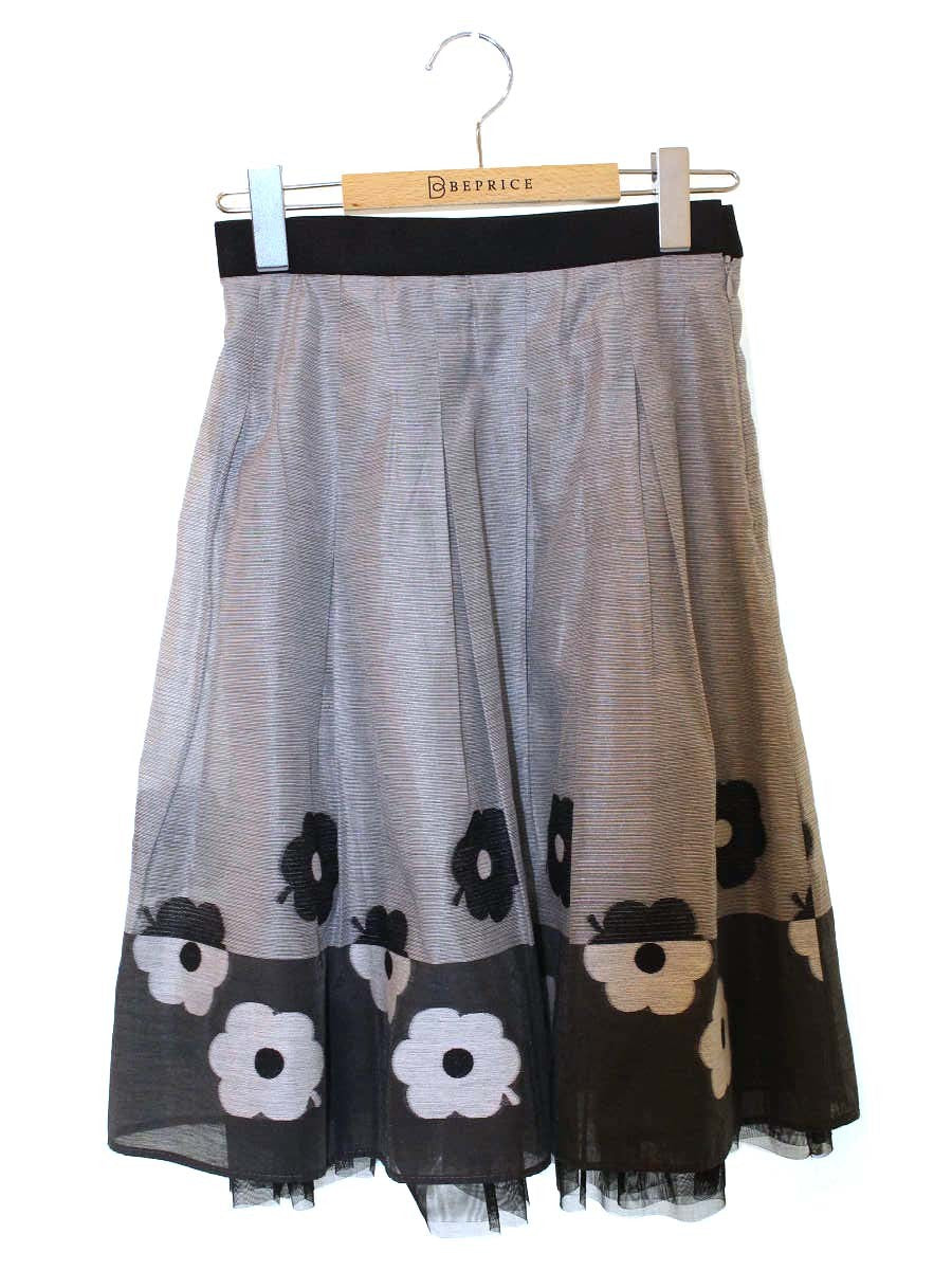 エムズグレイシー Jacquard Flower Skirt 917331 スカート 36 グレー ITVV0SPGBOG0