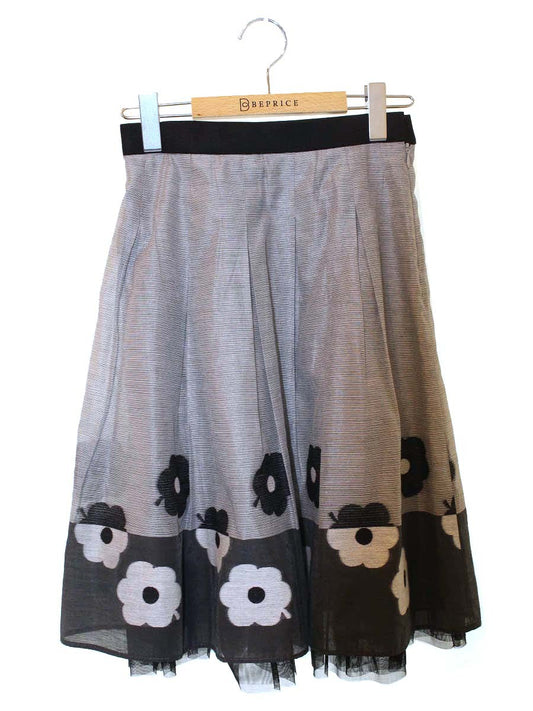 エムズグレイシー Jacquard Flower Skirt 917331 スカート 36 グレー ITVV0SPGBOG0