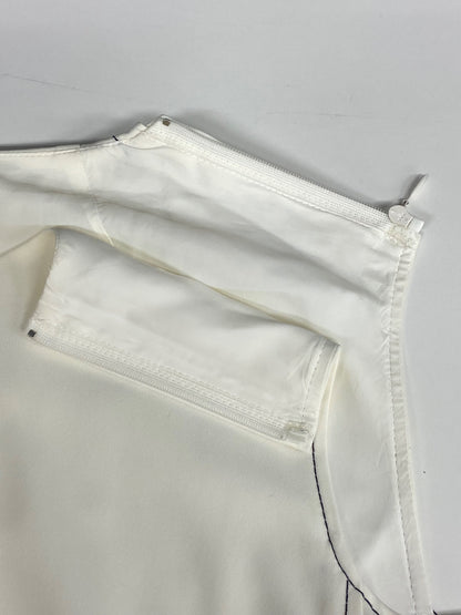 ルネ ワンピース 36 ホワイト ステッチ リボン ITD1DYOLNAW4 【SALE】
