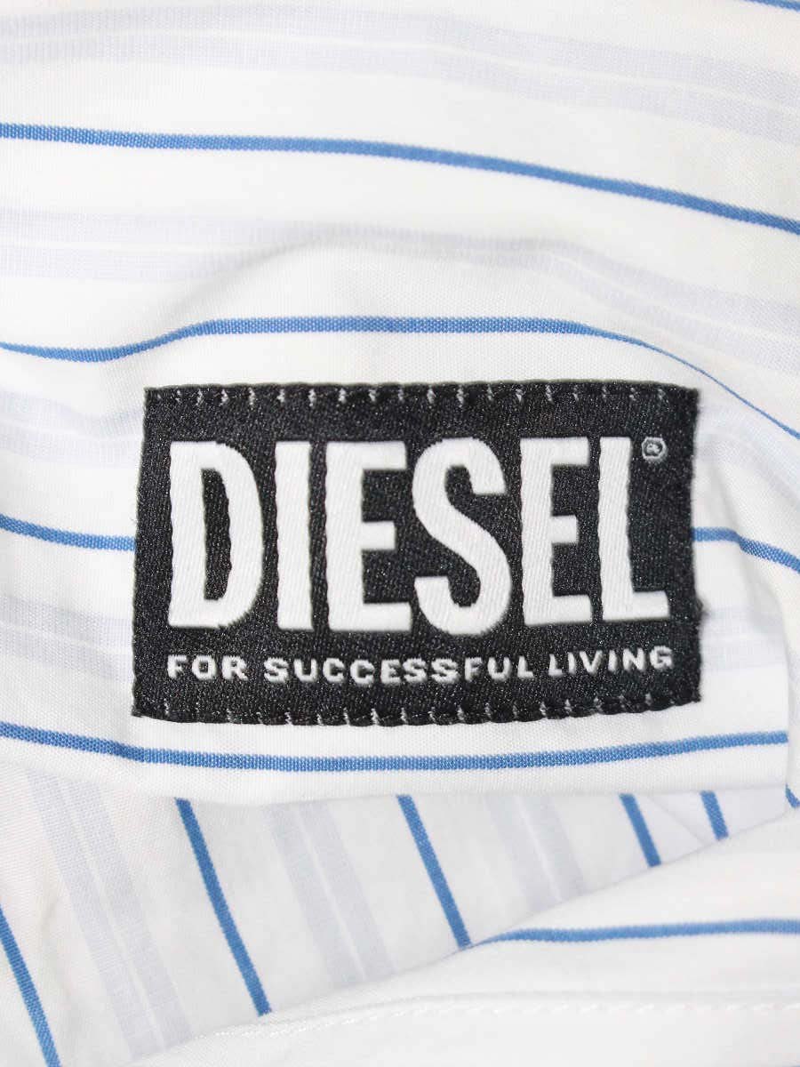 ディーセル A08847 シャツ 46 ブルー コットンストライプシャツ IT6SVDB1UWUG