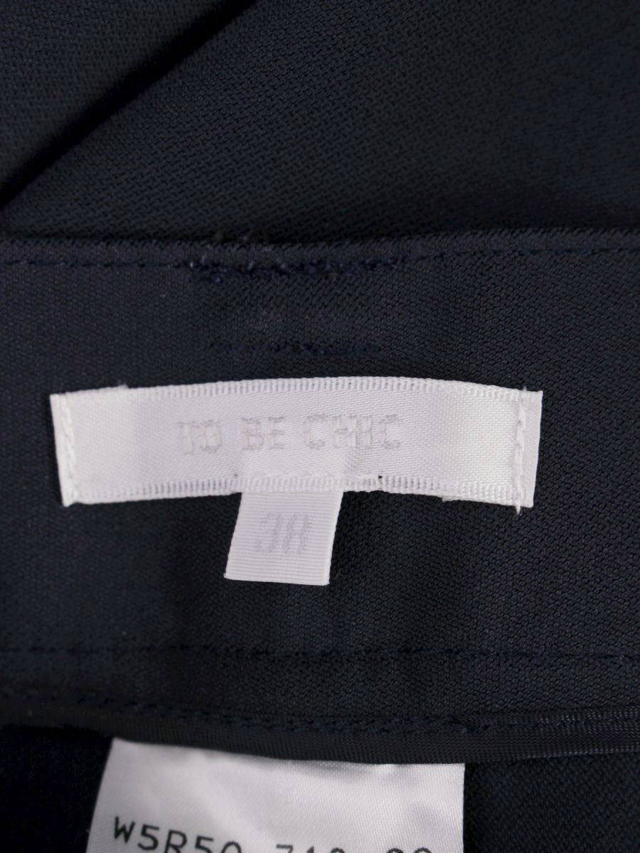 トゥービーシック W5R50-710-29 クロップドパンツ 38 ネイビー リボン IT8V7LU6W62S