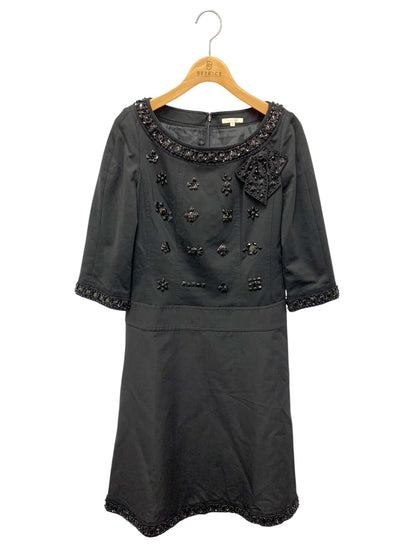 トゥービーシック W5J12-360-09 ワンピース 40 ブラック ビジュー ブローチ付 IT3VPFT2G8HS 【SALE】