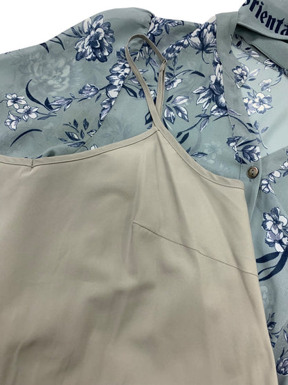 ダイアグラム 03214 ワンピース 36 ブルー 花 ベルト ITKV0PTZPTS0