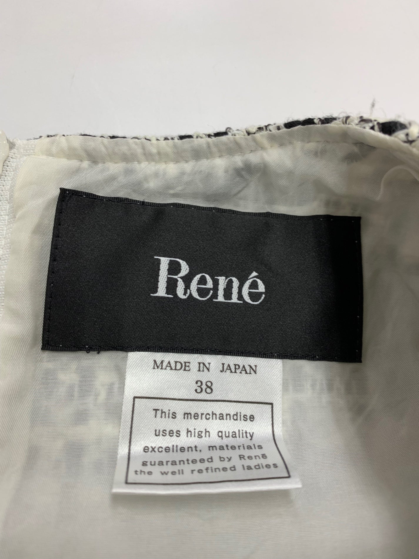 ルネ 5516010 ワンピース 38 ホワイト ツイード ITXLLRGYG6NS