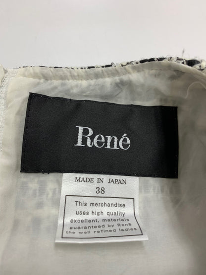 ルネ 5516010 ワンピース 38 ホワイト ツイード ITXLLRGYG6NS