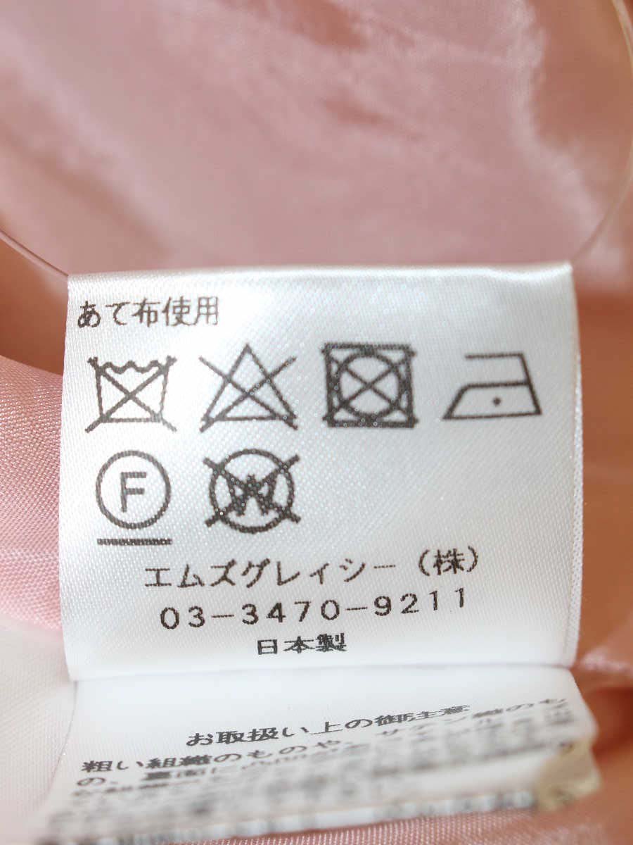 エムズグレイシー 911504 ワンピース 38 ピンク カメリアモチーフ リボン ITLSA32ROA0G
