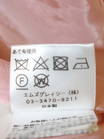 エムズグレイシー 911504 ワンピース 38 ピンク カメリアモチーフ リボン ITLSA32ROA0G