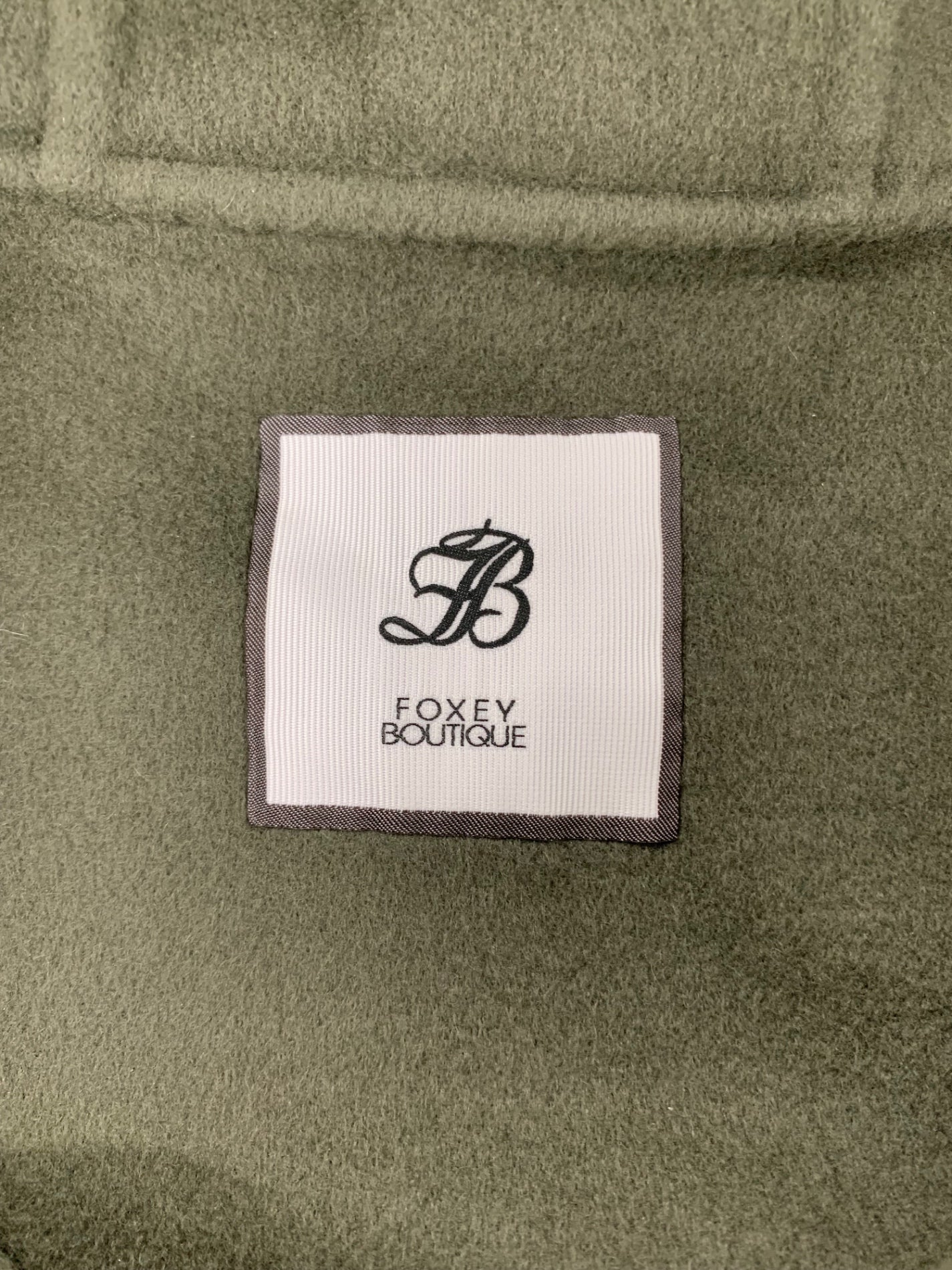 フォクシーブティック Coat Ezra 43707 コート 40 カーキグリーン フォックス カシミヤ ITFQ7V8EF6HS