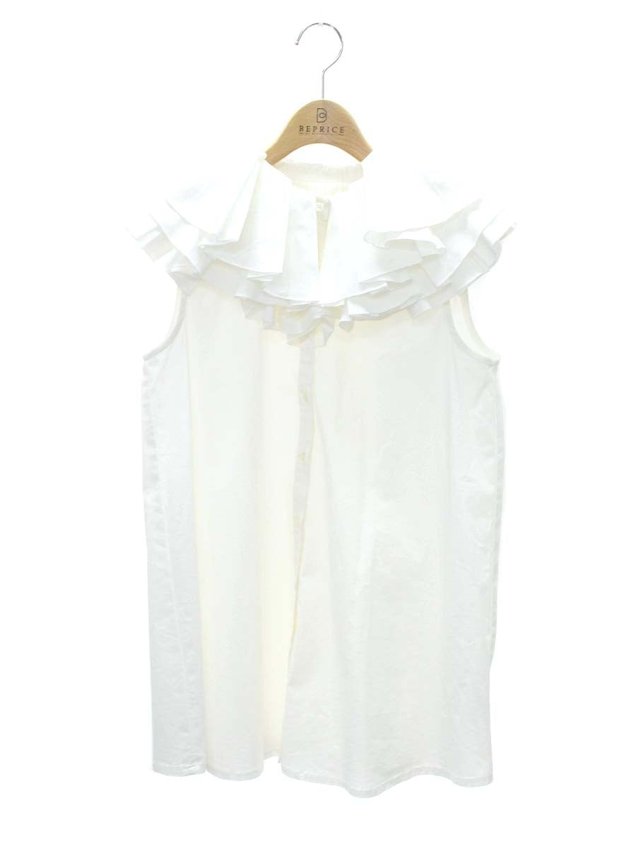 マーロンエノンフィ ブラウス F ホワイト フリル IT2KZB52UHYA