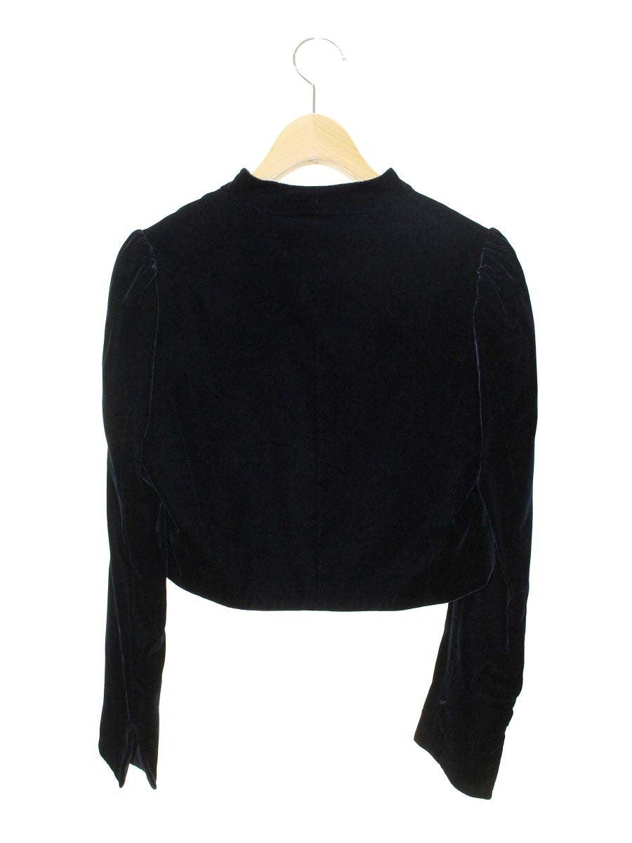 エムズグレイシー 624511 ジャケット 38 ネイビー ベロア ITANVY2OQYQE