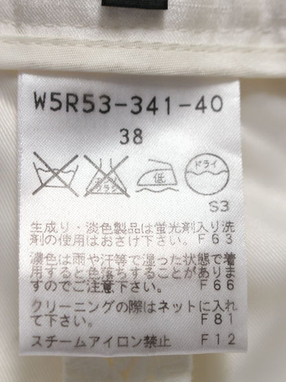 トゥービーシック W5R53-341-40 パンツ 38 ホワイト クロップド レース フラワーモチーフ IT1W41DJMFHG