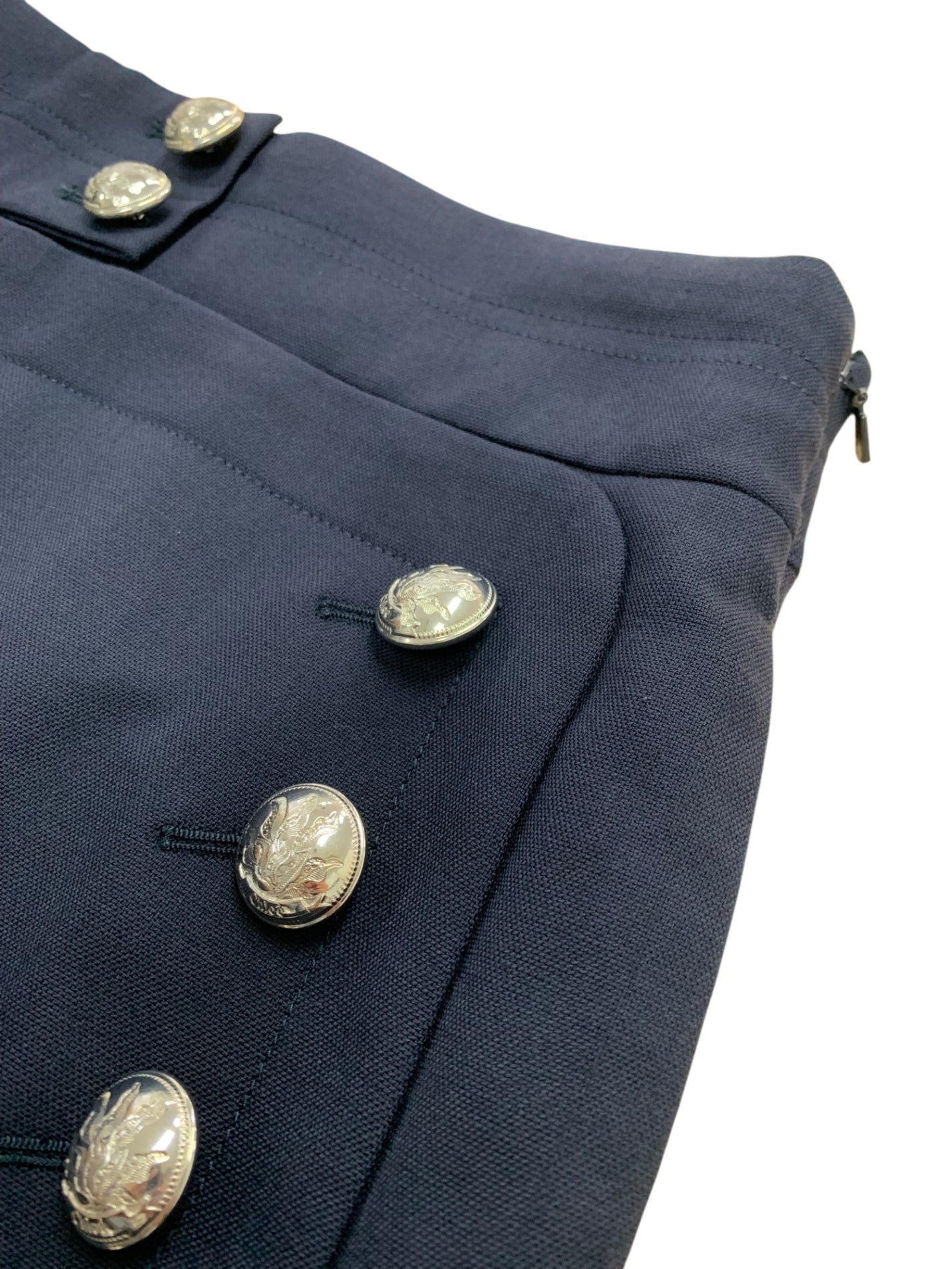 クロエ CHC21SPA8406248M38 ワイドパンツ 38 ネイビー ボタン サイドジップ IT48P9ONRX9W