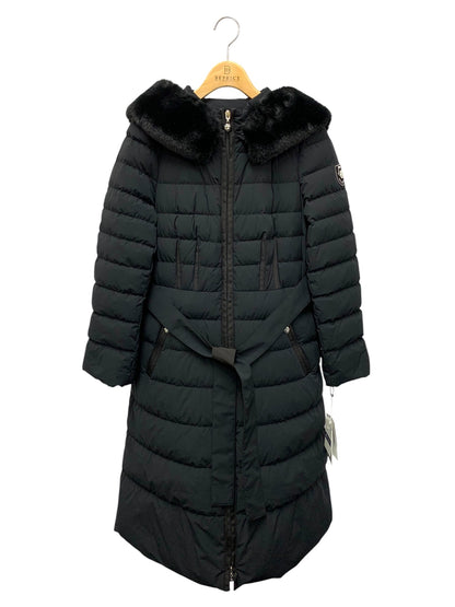 エムズグレイシー 319605 アウター 40 ブラック フェイクファー付き カメリアジップ パールアプリケ ITOJYACDFPFK